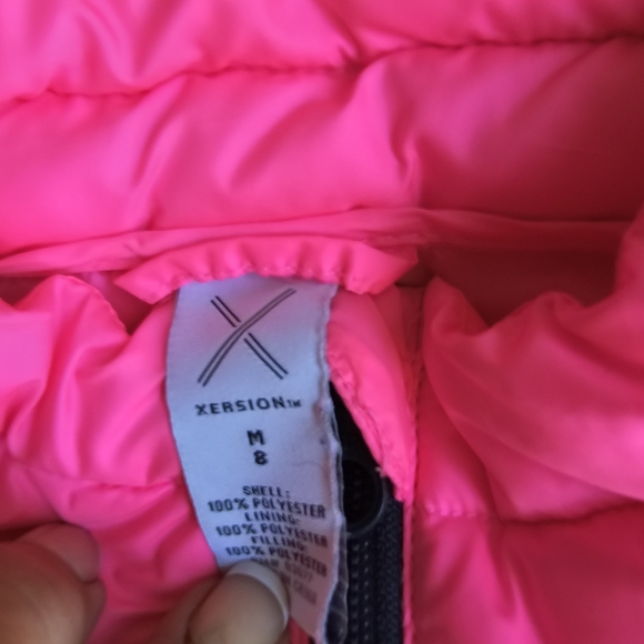 Bright Pink Xcersion Quilted Vest Size 8 - Picture 4 of 4